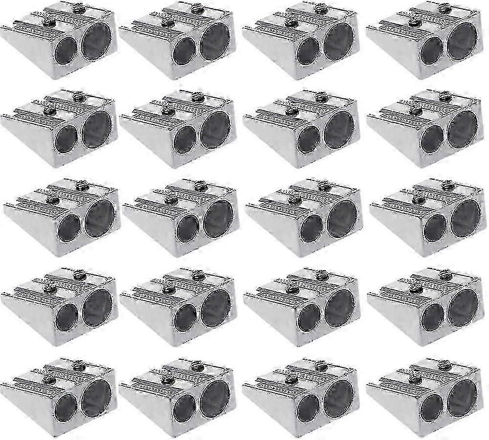 Magnesium Pencil Sharpener, Handheld Metal Pencil Sharpener with 2 Holes for Schools Offices Homes Art Projects, 2-Hole Pencil Sharpener