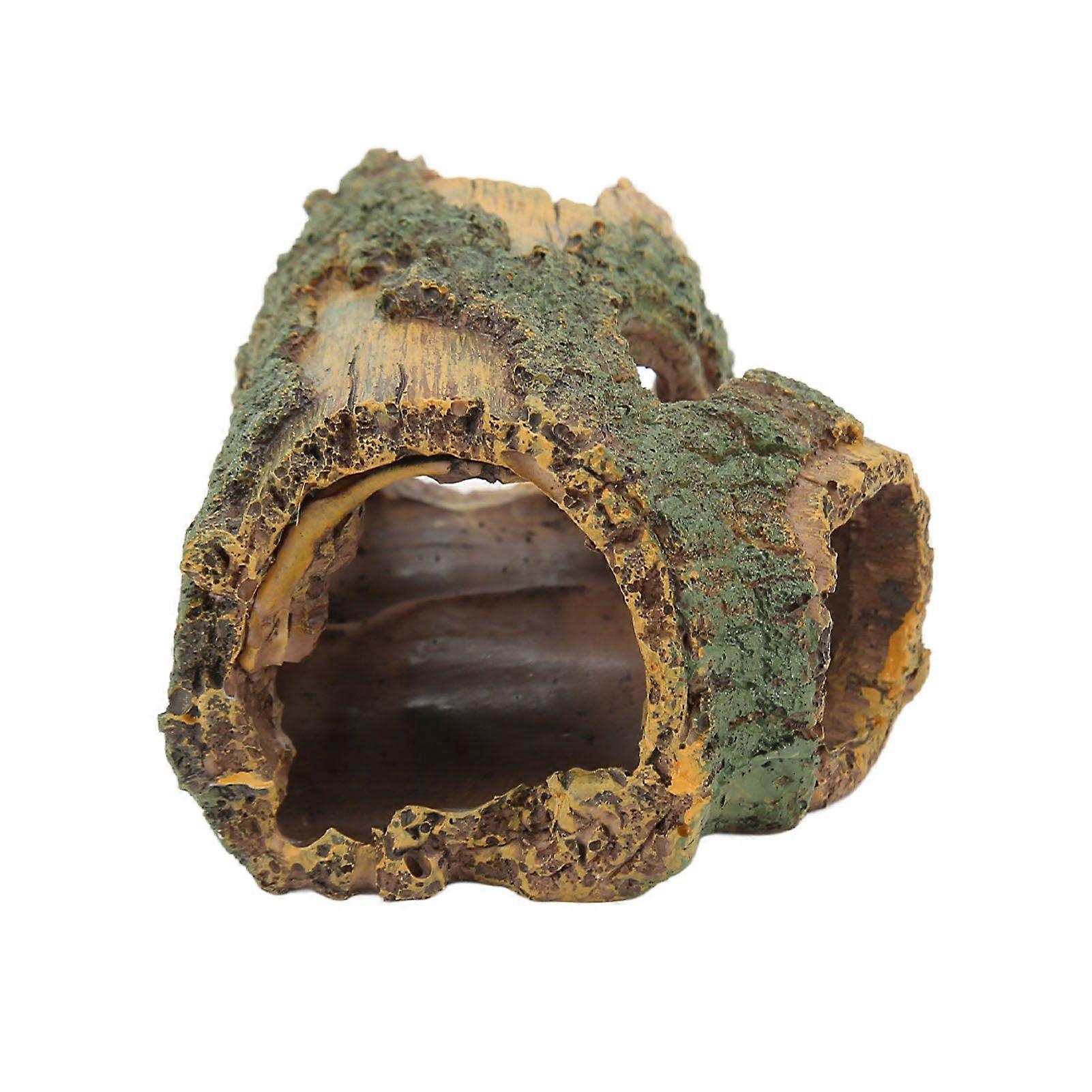 Wood Trunk Aquarium Ornament Simulation Resin Fish Tank Artificial Tree Hole Ornament for Aquascaping S