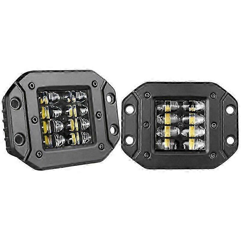 Flush Mount Led Work Lightx2 Bar Rear Bumper Reverse Pods 4-row Driving Work Light