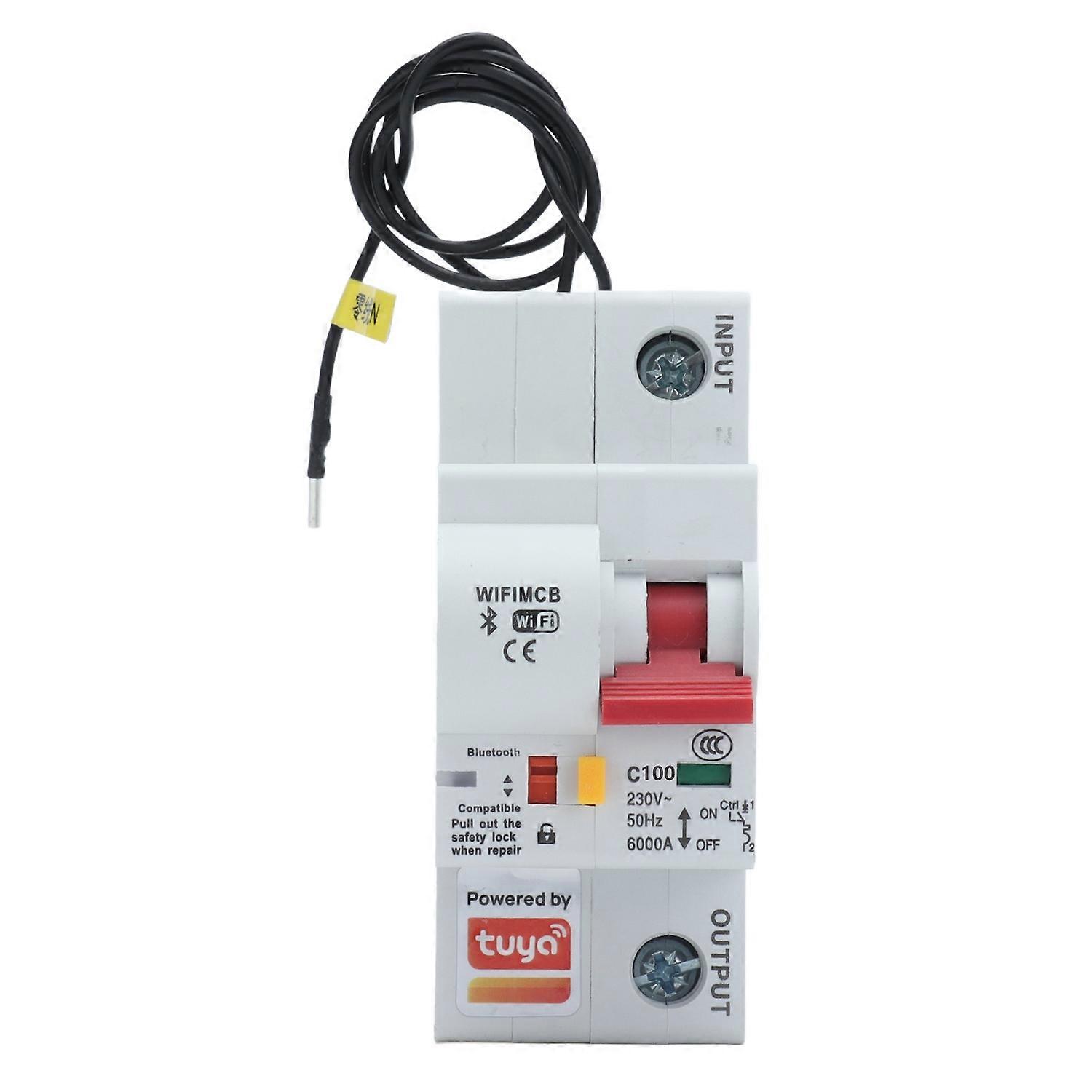 WiFi Smart Circuit Breaker 1P Bluetooth Schaltschalter Fernschalter Flammhemmende Hülle AC 220