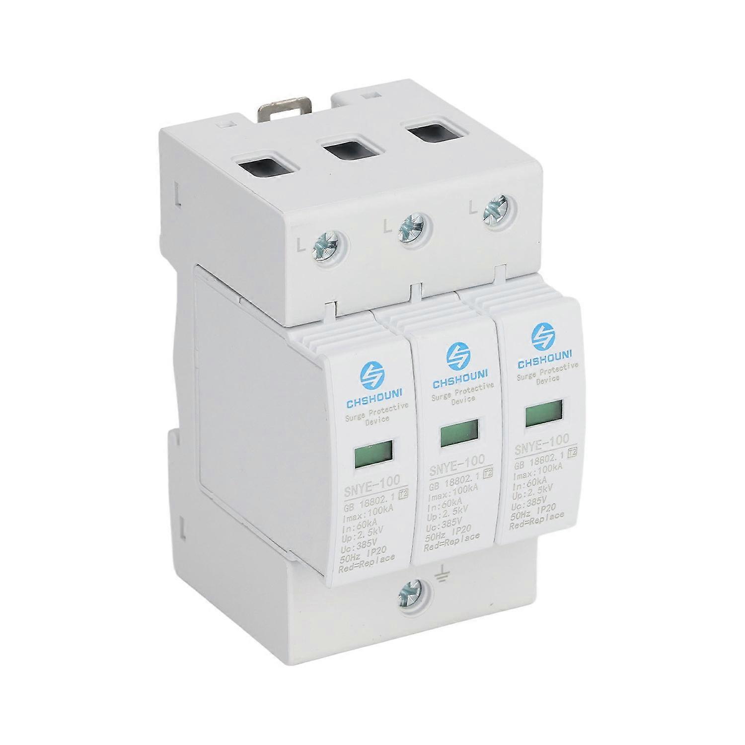 Surge Protective Device 100KA Voltage Protection Arrester Protector for Distribution Box 3P 385V