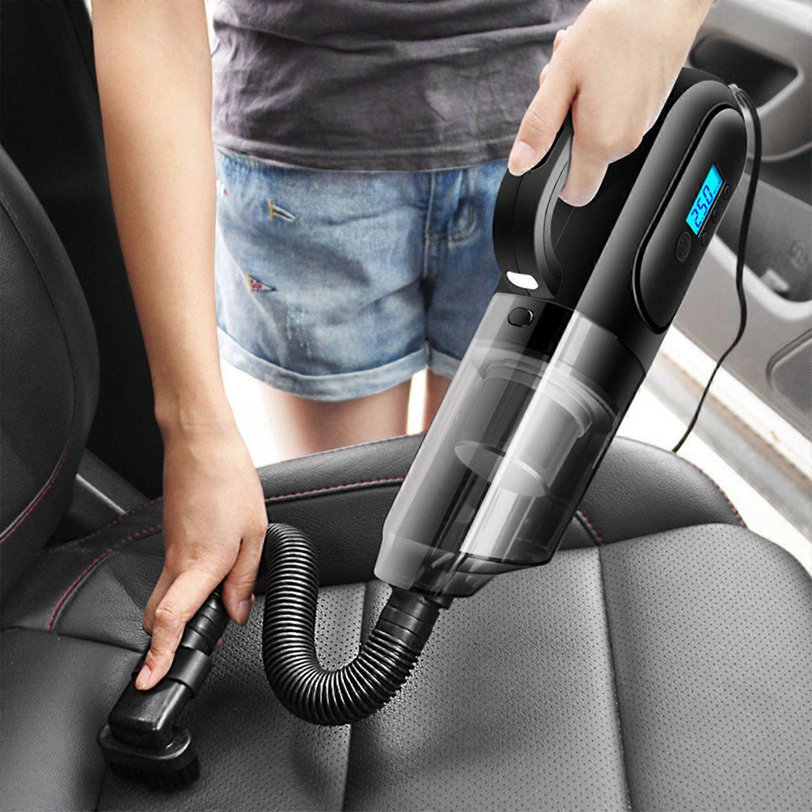 Car Vacuum Handheld Cleaner,Tire Inflator For Car,12V Auto Shut Off Compressor With Led Light,4 In 1 Portable Vacuum Cleaner With Pump