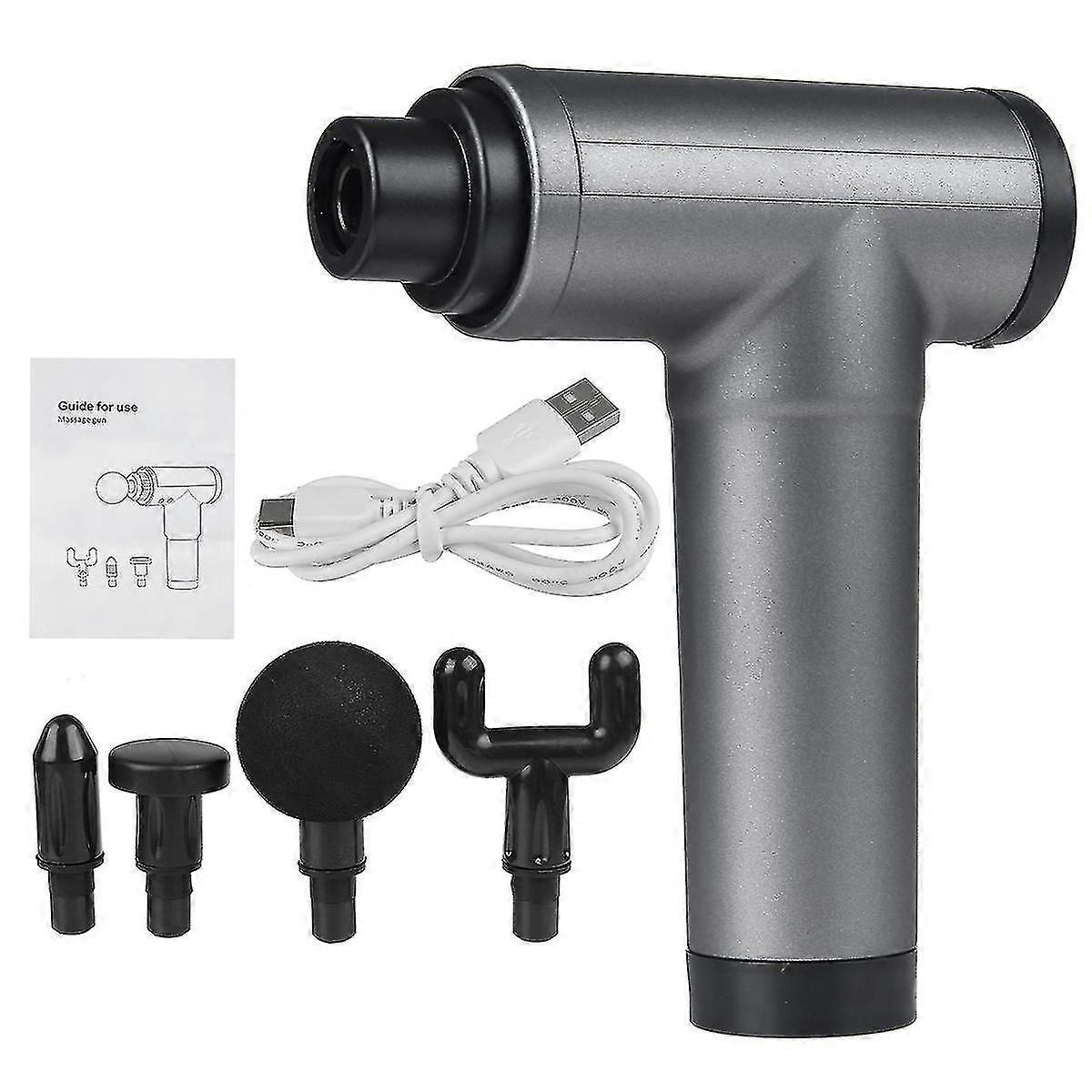 Electric Massa Gun 4 Percuss Massar Deep Tissue Therapy Grey