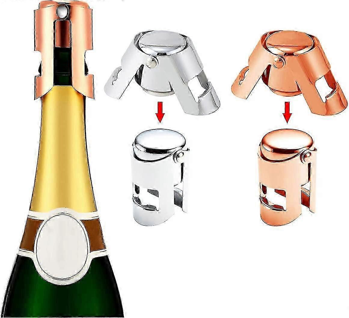 2 pakker champagneflaskepropp rustfritt stål champagnepropp rustfritt