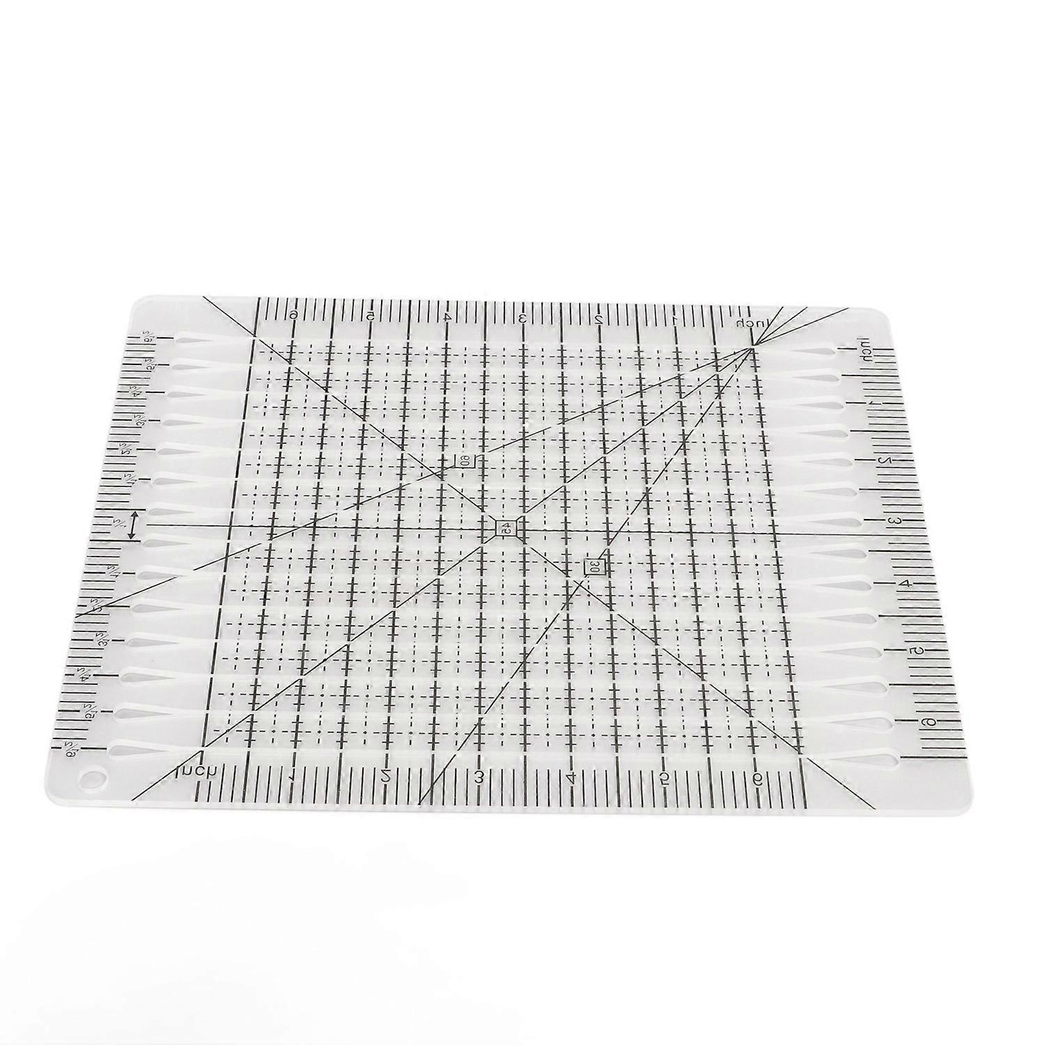 Quilting Ruler Transparent Acrylic Accurate Scale Black Grid Line Multifunction Cut Ruler for Sewing