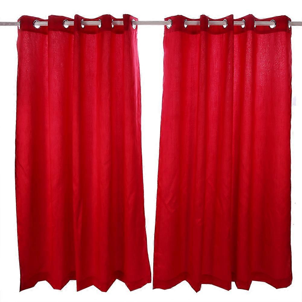 66 "x 72" tessuto di seta sintetica tende completamente foderate piega occhiello anello tende superiori con fodera rosso