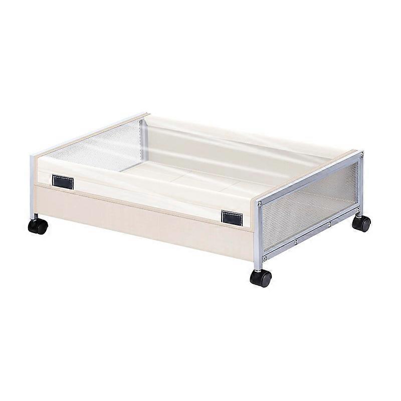 Bed Storage Rack Iron Cloth Underbed Organizer Box White