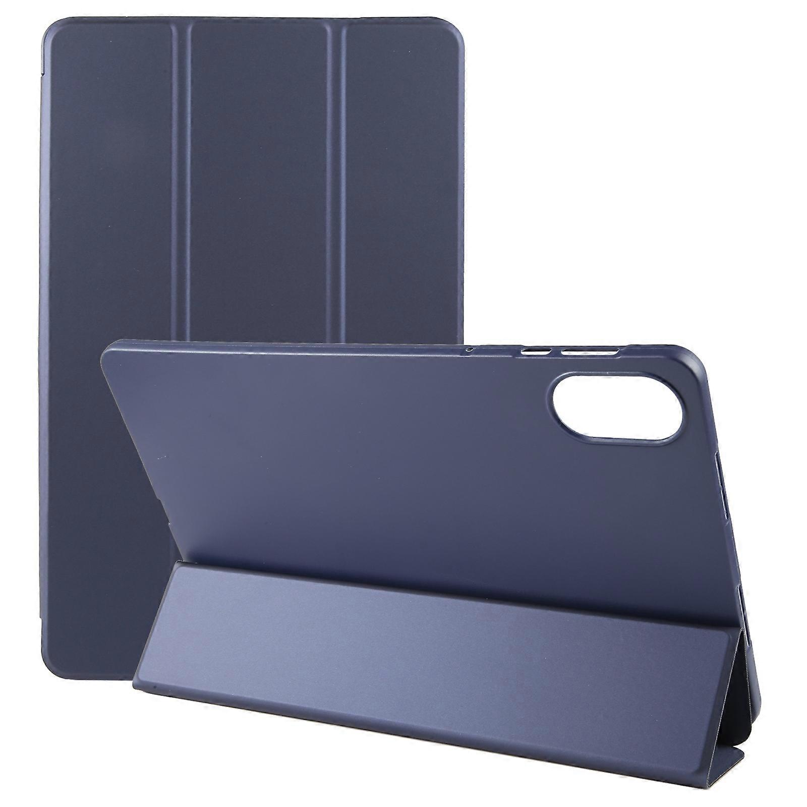 Solid Color 3-folding Leather Tablet Case For Honor Pad X9 / X8 Pro