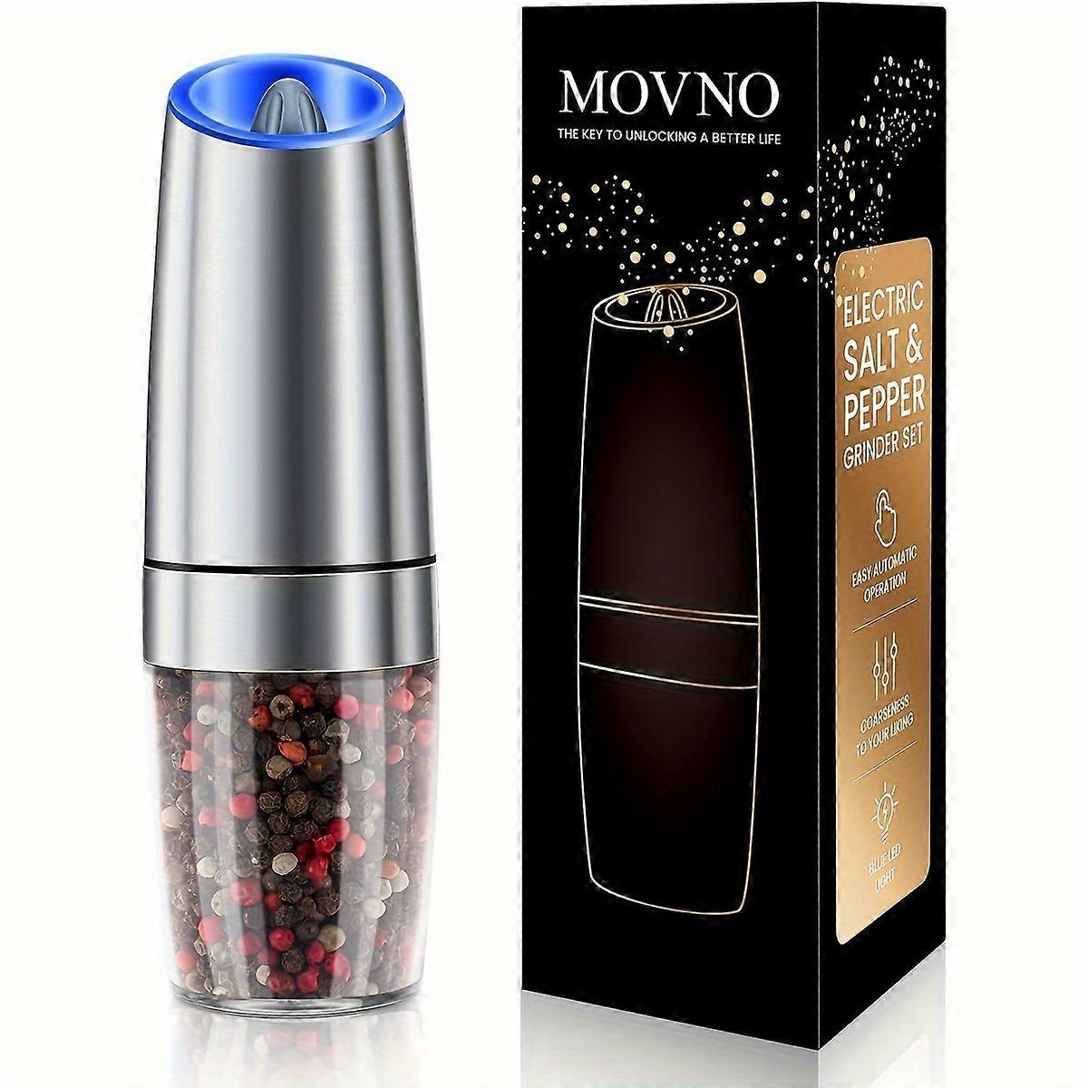 Electric Salt and Pepper Grinder Set - One-Hand Automatic Operation with Adjustable Coarseness LED L