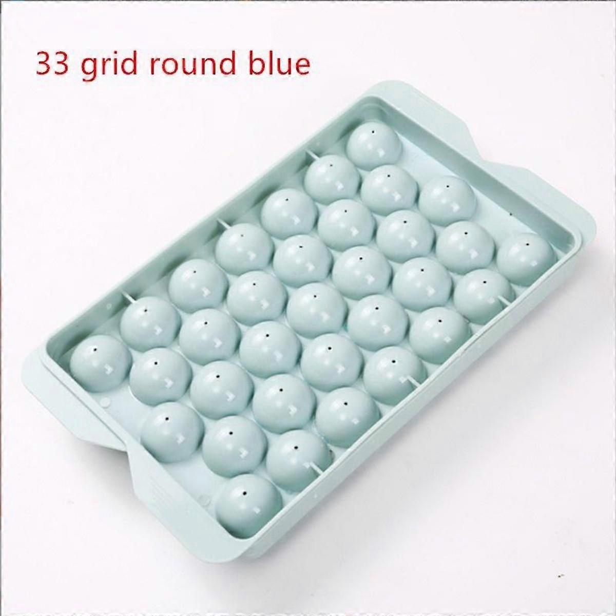 33 Grids Reusable Round Ice Cube Tray with Lid Mini Ice Ball Maker Mold for Freezer Ice Cream Party