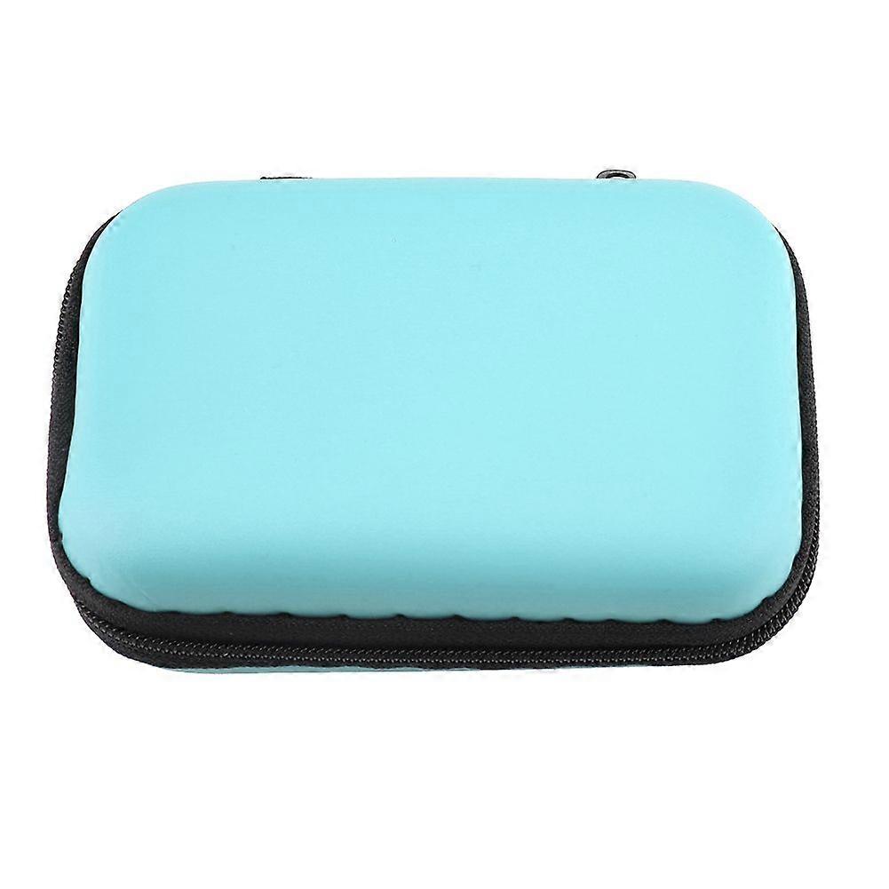 Portable Small Earphone Storage case Carry Pouch Bag Box (Blue)