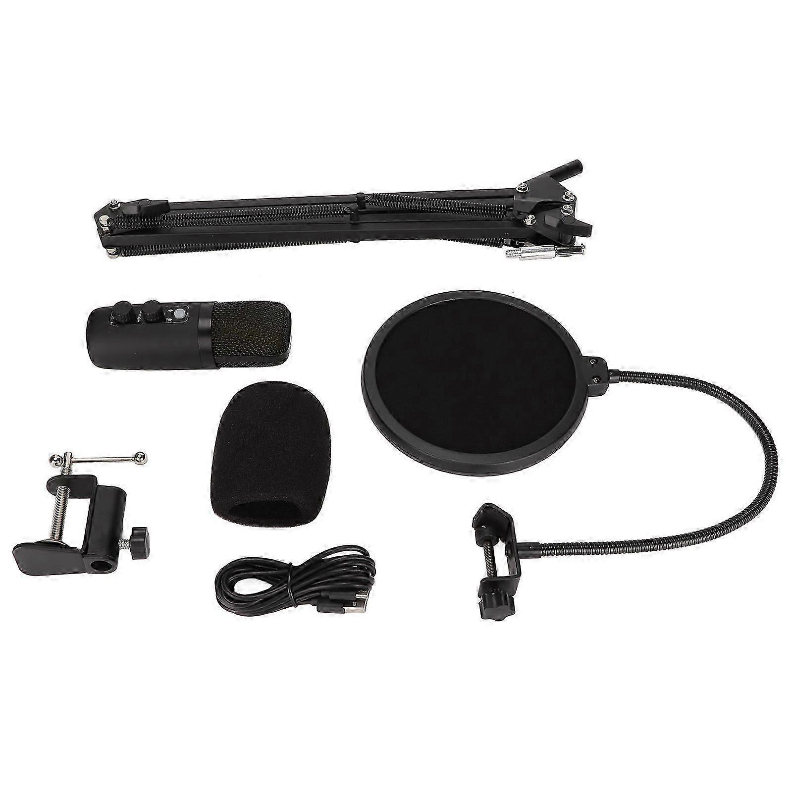 Usb Microphone 25mv/pa Sensitivity 20hz To 20khz Smart Noise Reduction With Real Time Monitoring For Live Streaming