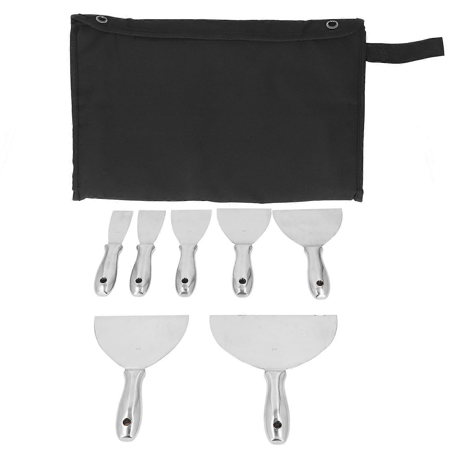 7 Pcs Stainless Steel Putty Knife and Paint Scraper Set for Drywall Repair, Wallpaper Removal, Applying Caulk, Plaster, Cement, Drywall, Hand Tool Kit