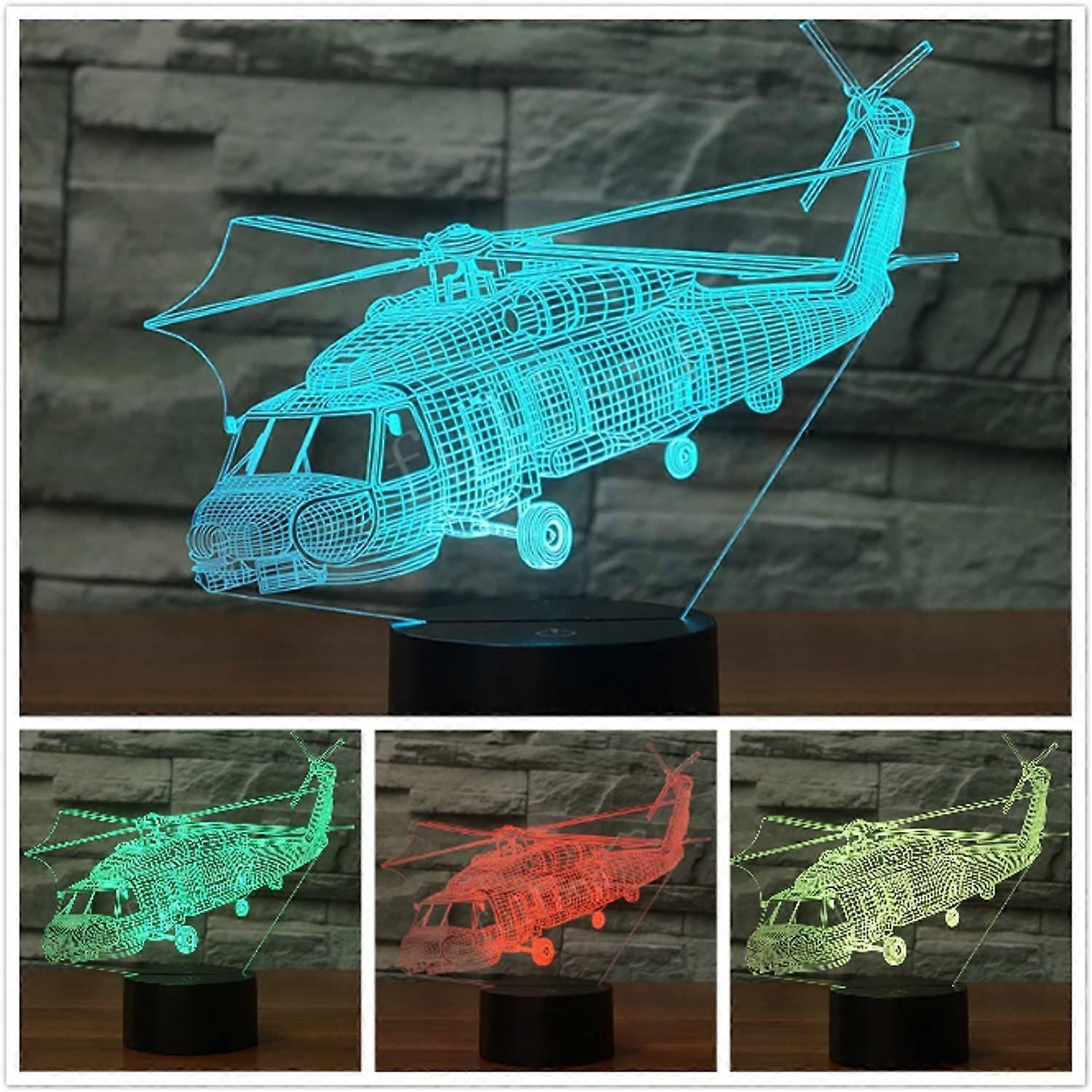 3D Aircraft Plane Helicopter Night Light Animal Table Desk O