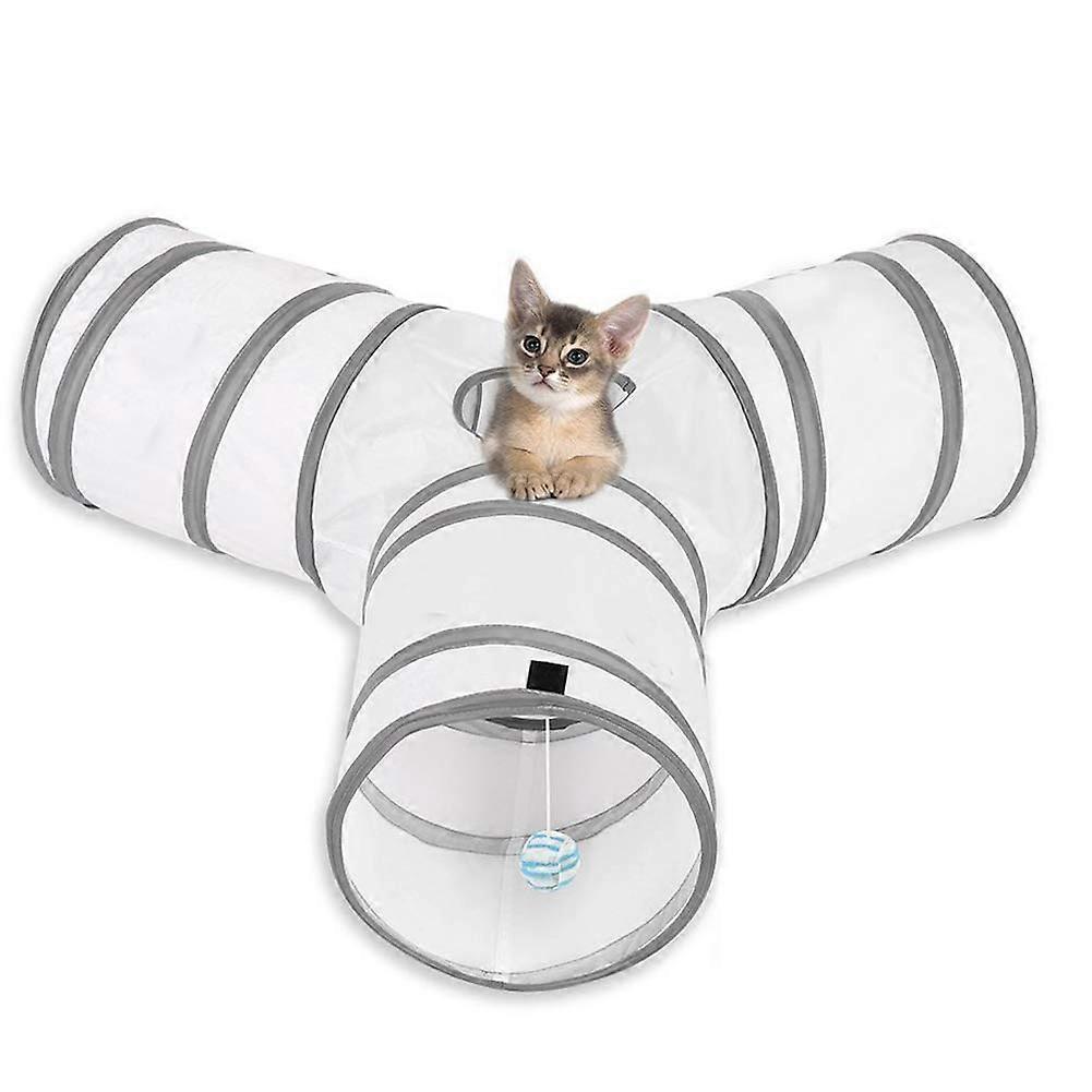 3-way folding cat tunnel for cats, dogs and rabbits