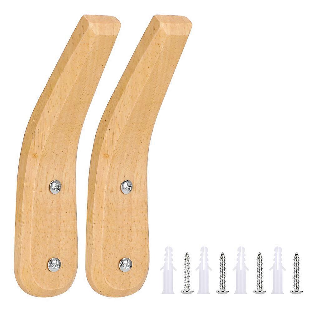 2PCS Wooden Coat Hooks Wall Mounted Organizer, Simple Modern Style Rack for Home Entryway Storage, Decorative Hooks