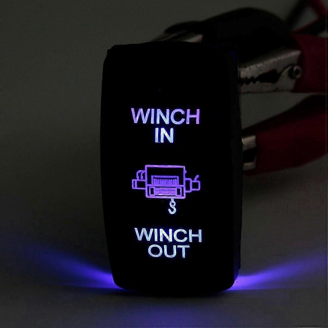 7Pin Laser Rocker Switch for Winch In/Out Control 12V with Blue LED (ON ...