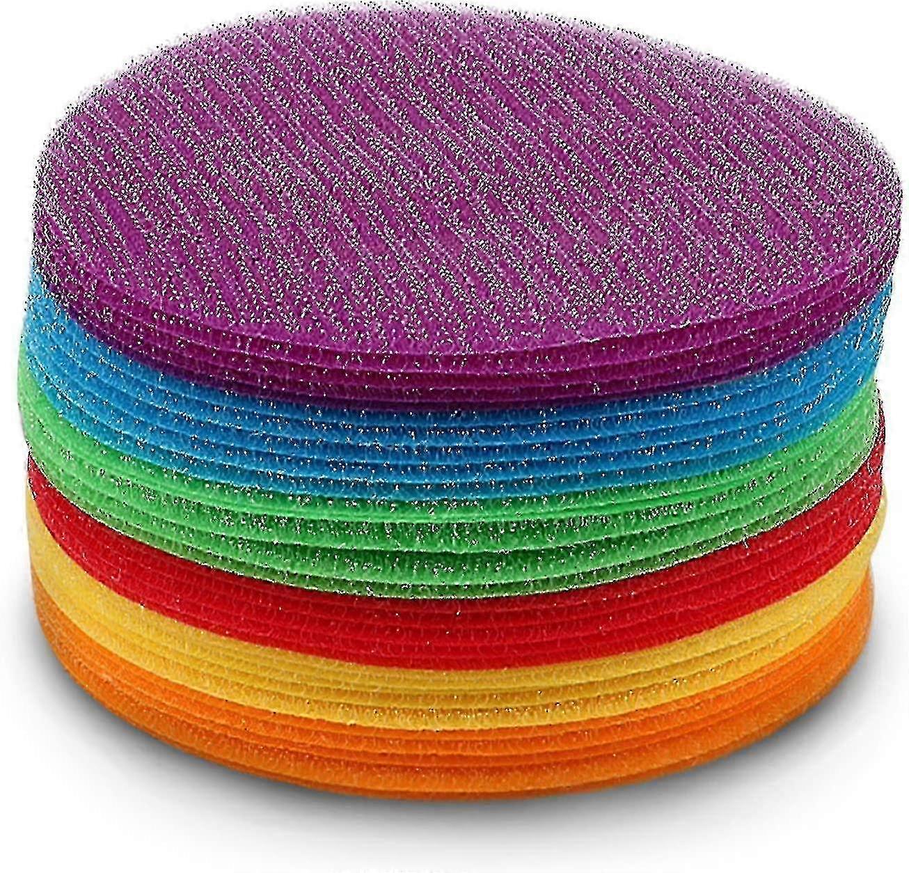 30 Pcs 5 Inch Carpet Spot Markers, Round Sitting Dots for Classroom Floor, 6 Colors