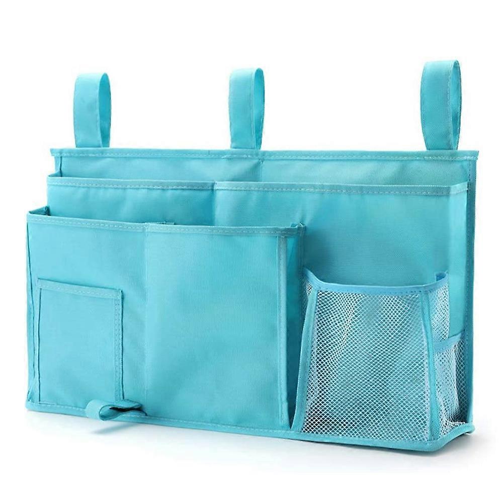 College Dorm Room Essential, Non-Slip Design Multi-Purpose Storage Organizer, Handy Pockets for Books, Cellphones, Snacks Hanging Bed Caddy for Bunk