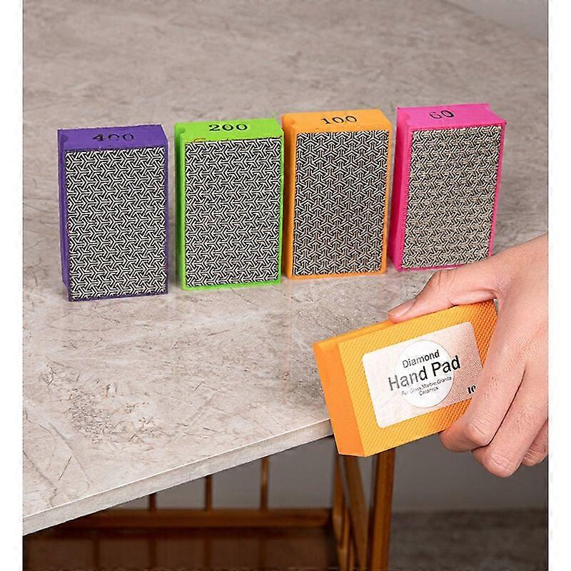 Diamond Hand Sanding Block - Polishing Diamond Hand Pads, Diamond Hand Sanding Blocks, for Polishing Stone, Glass, Tile, Concrete, Granite, Marble