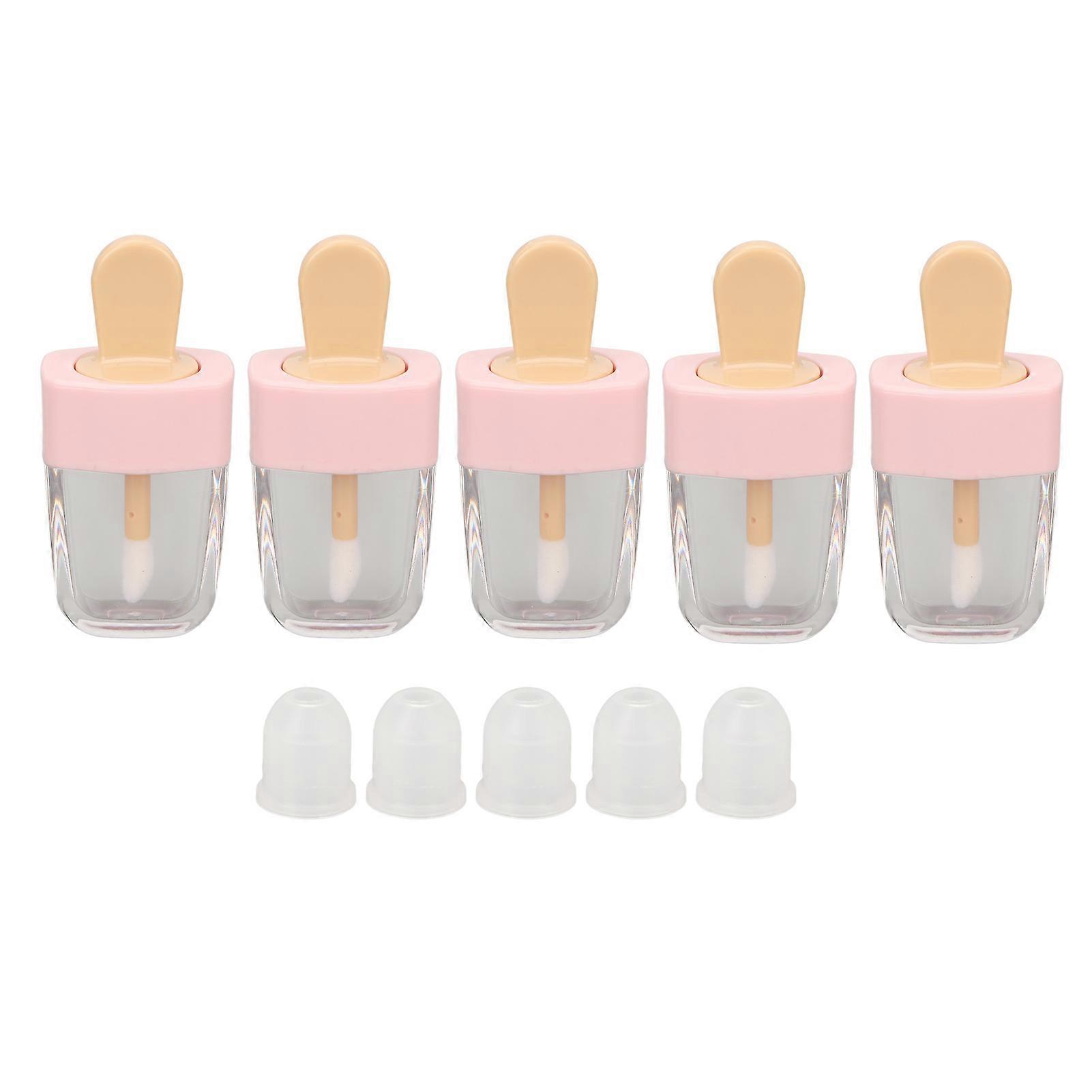 5pcs 5ml Empty Lip Gloss Tubes Ice Cream Shaped Prevent Leakage DIY Lip Glaze Container