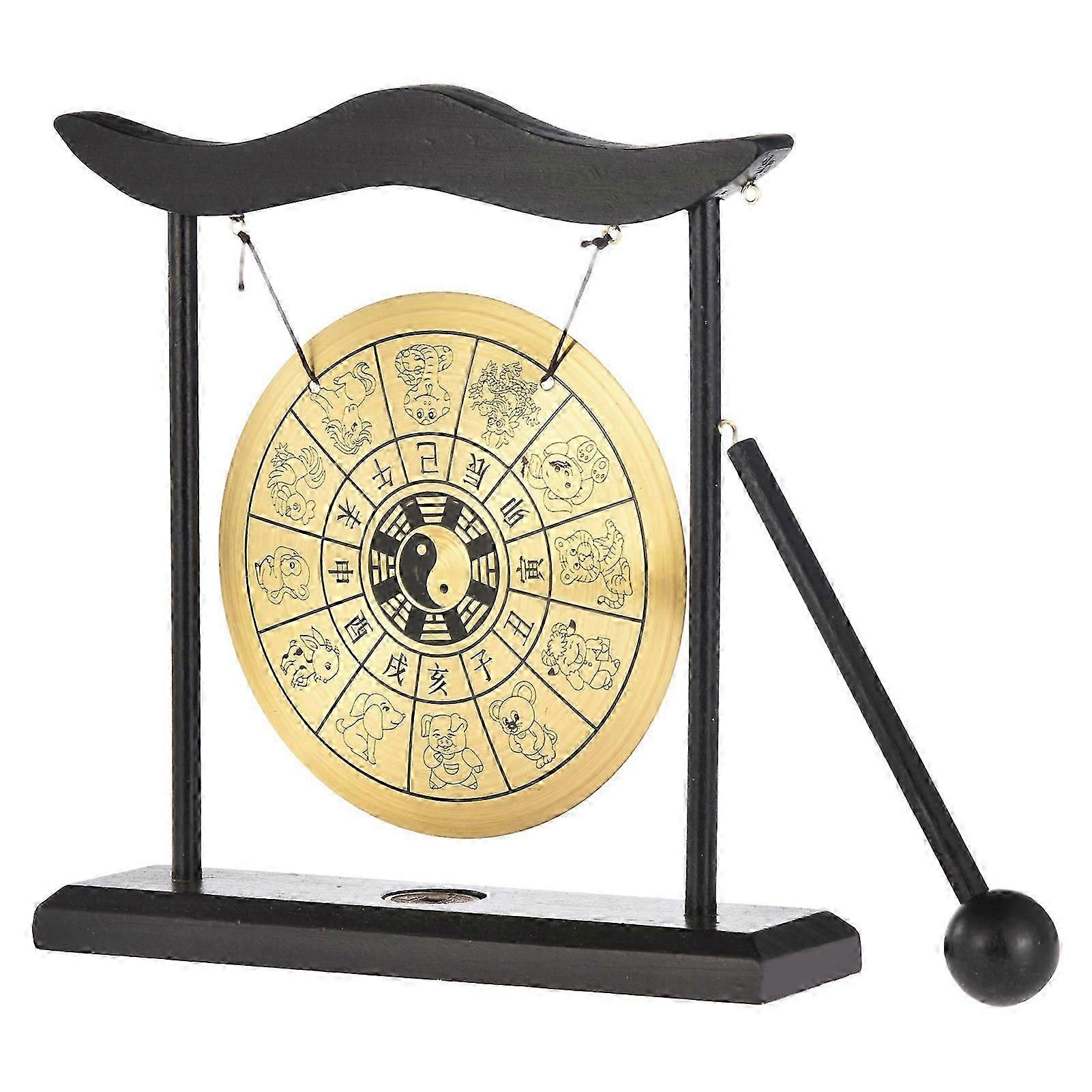 Gong Percussion Instruments Easy To Maintain Mini Gong With Mallet And Stand Agreeable Sound Healing Instruments Wind Gong