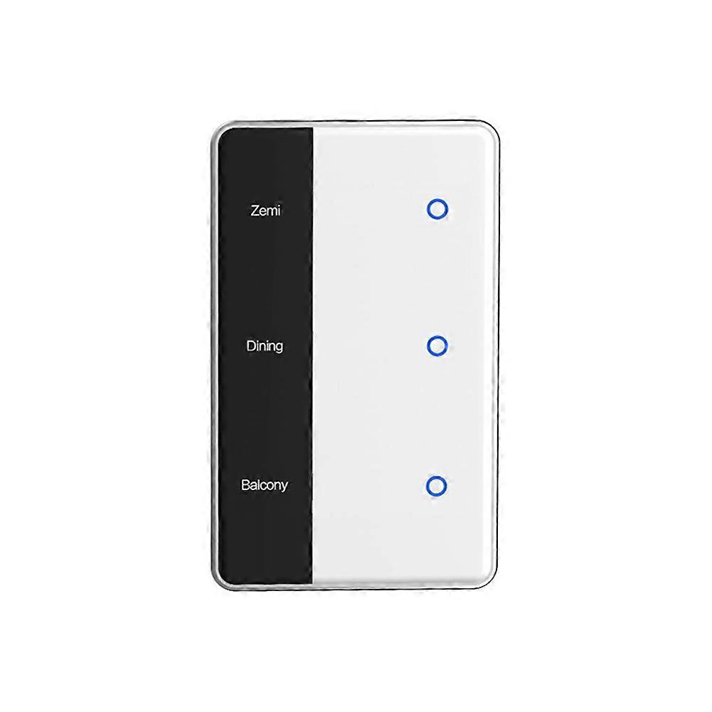 TUYA Zigbee DIY Name Switch 3 Gang Smart Touchscreen Switch