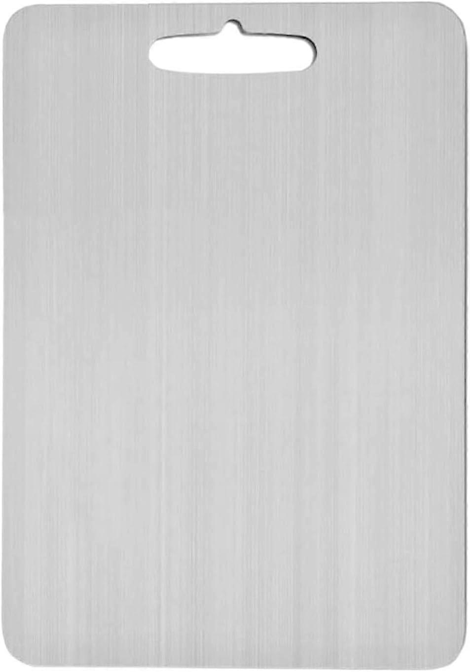 Titan-Schneidebrett - Edelstahl-Schneidebrett Doppelseitiges Schneidebrett aus Metall in Lebensmittelqualität