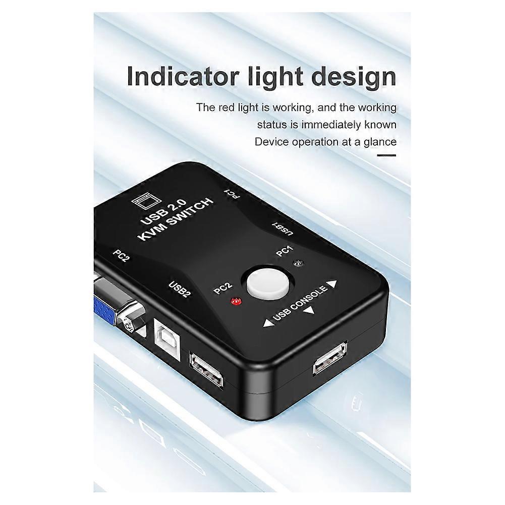 USB 2.0 KVM Mouse Switcher Keyboard VGA Splitter Box USB KVM Switch