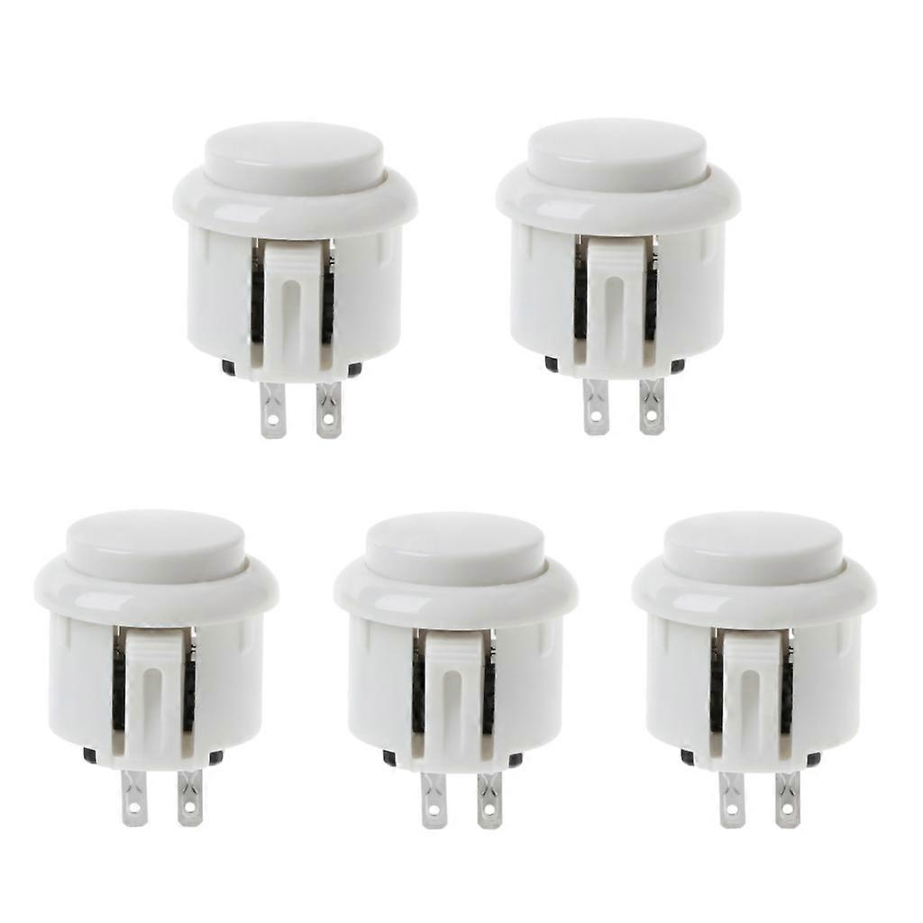 Arcade Button Runder Druckknopf Eingebauter kleiner Mikroschalter 24mm Arcade Controller Button für Jamma Mame Weiß
