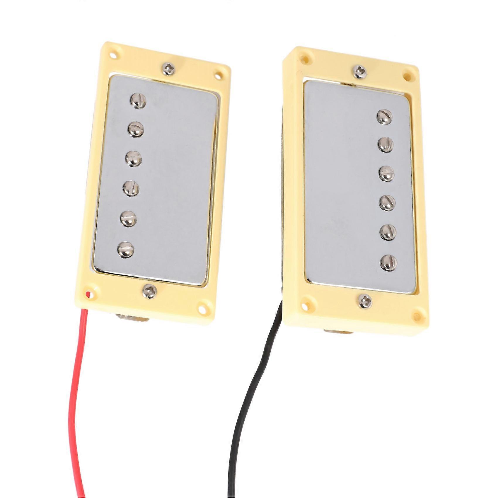 Double Coil Electric Guitar Neck&Bridge Pickup With Yellow Frame