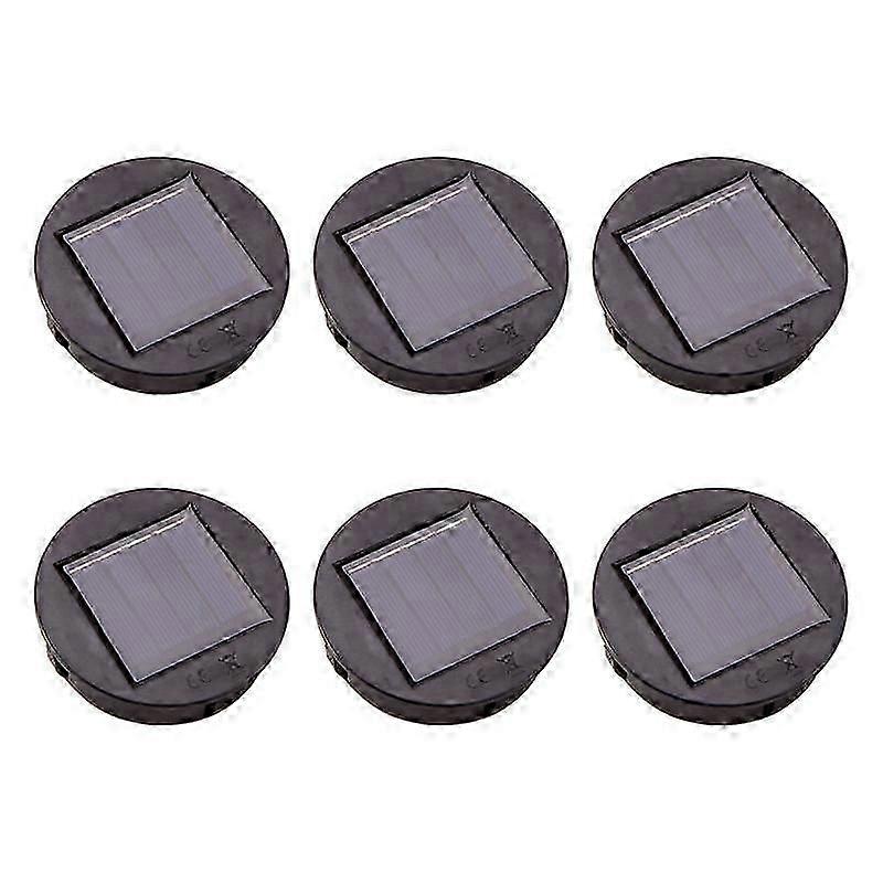 6Pc Solar Powered Replacement Round LED Light Box Solar Battery Box Solar Cells -Ion Battery Charge-Yvan