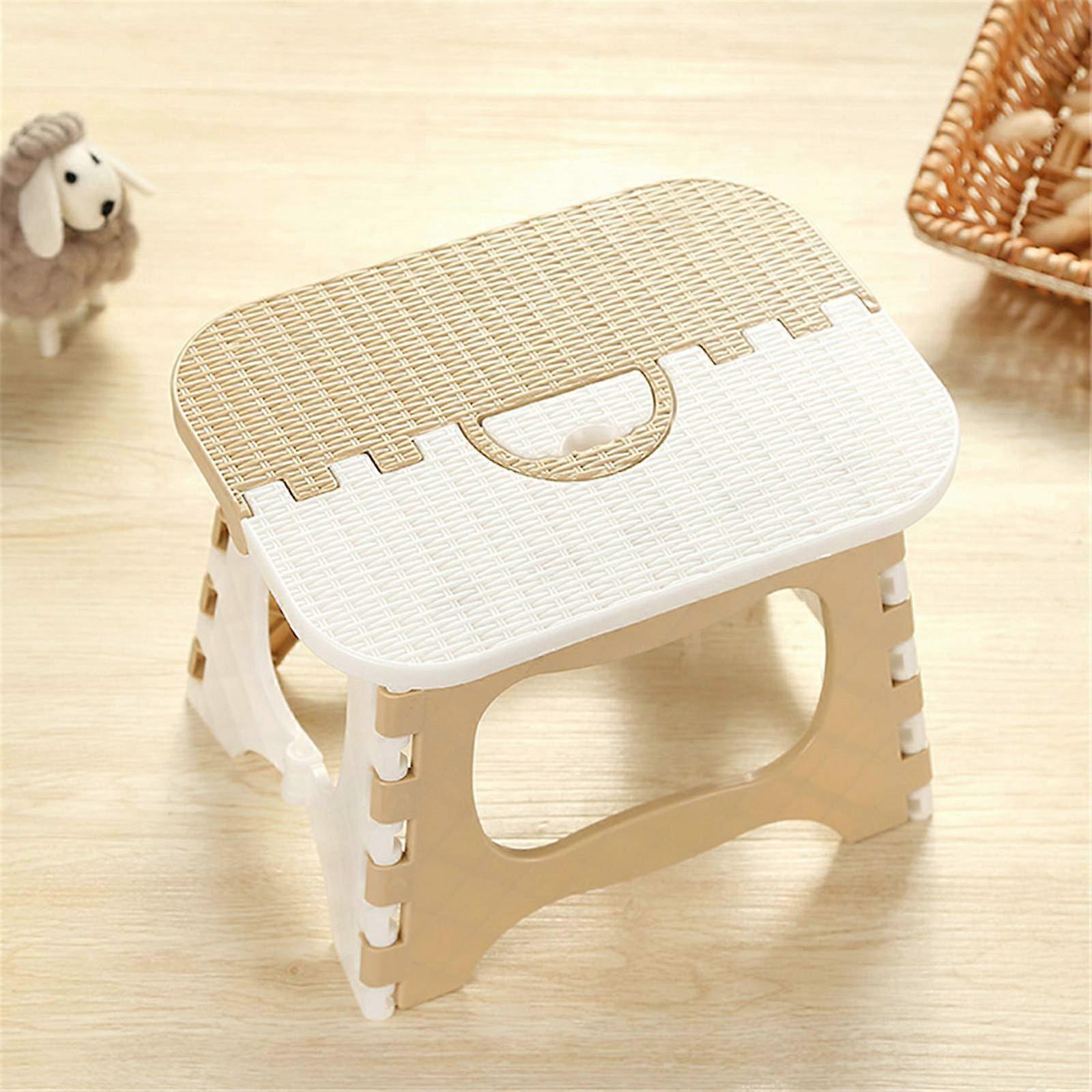 Compact Foldable Plastic Folding Step Stool For Kitchen And Outdoor Use Dimensions 10.11 X 7.67 X 7.67 Inch Lightweight