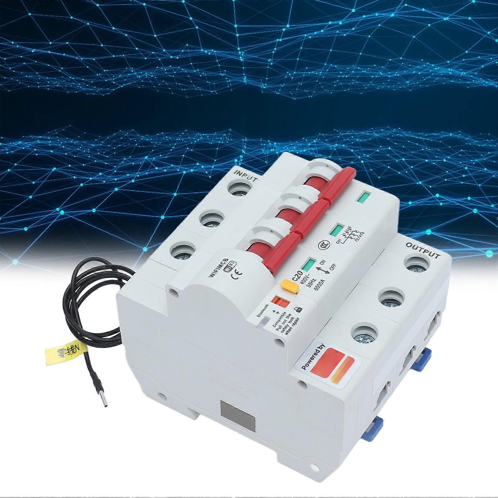 3P Smart Circuit Breaker WIFI Bluetooth Remote Control Leakage Protection Switch AC 400V20A 