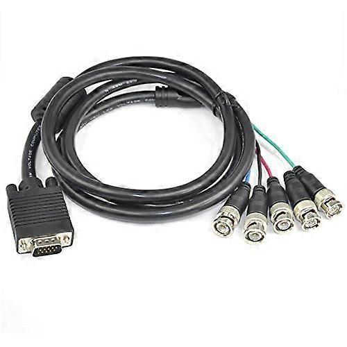 Premium Cord Connection Cable VGA 15p 5BNC 2m High-Quality Video Cable for Projectors and Monitors