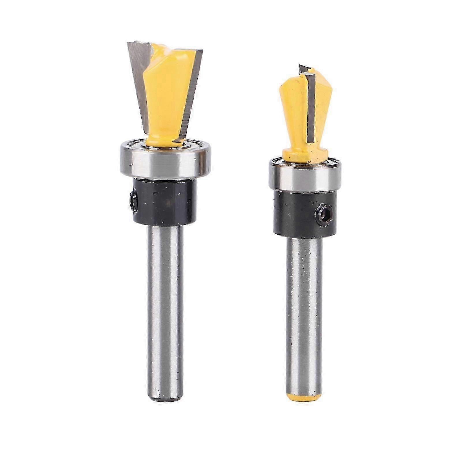 2PcsSet Dovetail Bit Joint Router with Bearing Woodworking Milling Cutter 14in Shank Edition a