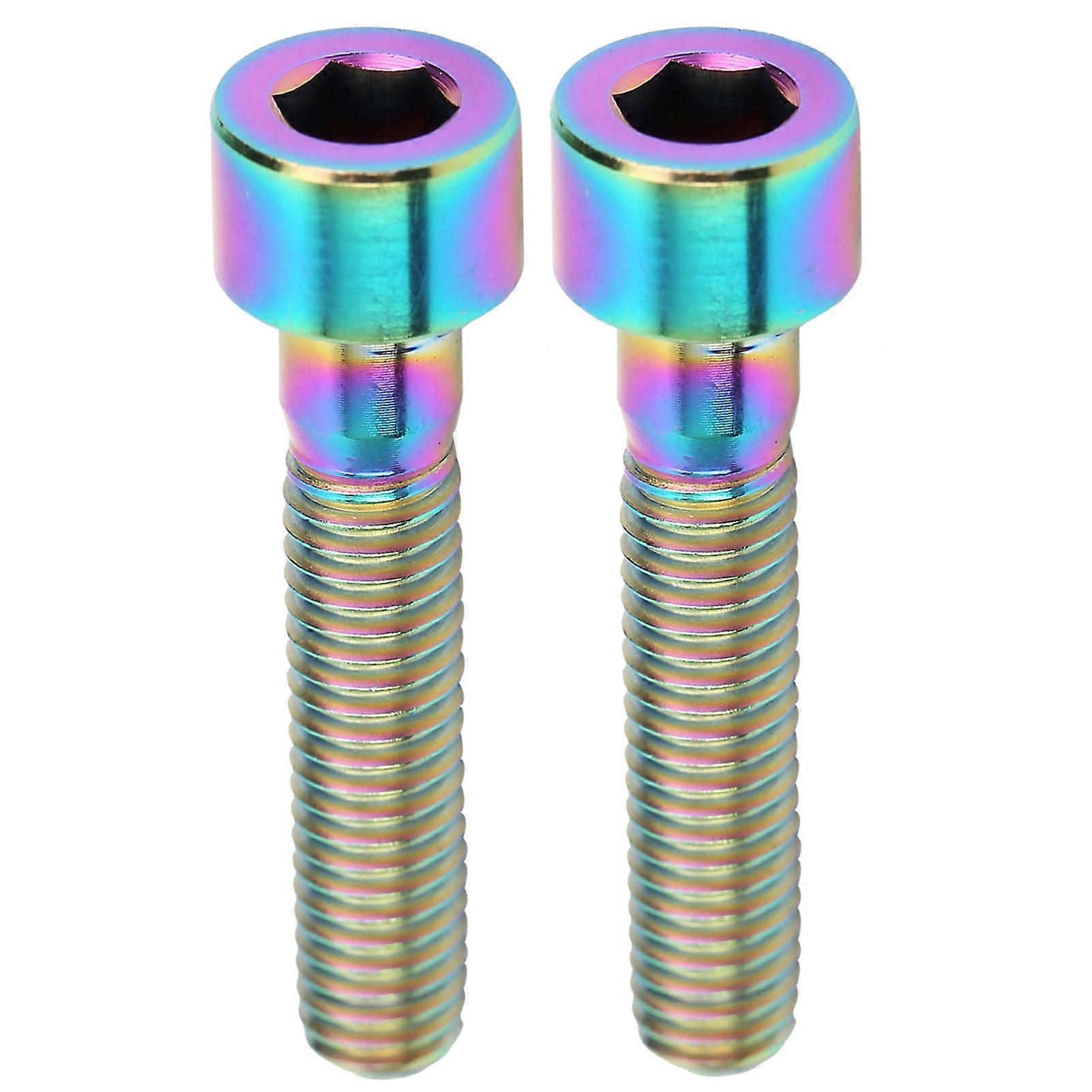 2pcs M6 x 30mm Bright Color Bicycle Handlebar Bolts for Road Mountain Bike Headset
