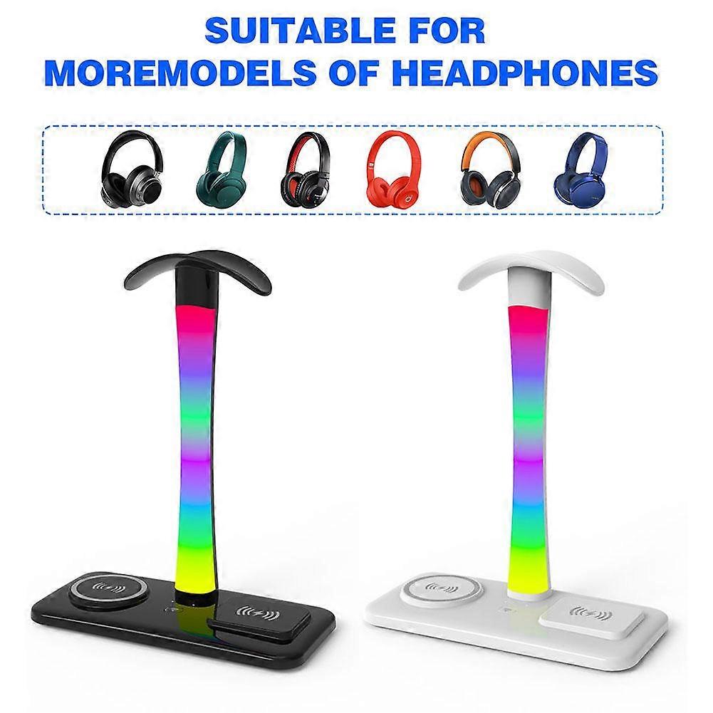 Multi en un chargeur sans fil support d’écouteurs LED coloré atmosphère lumière