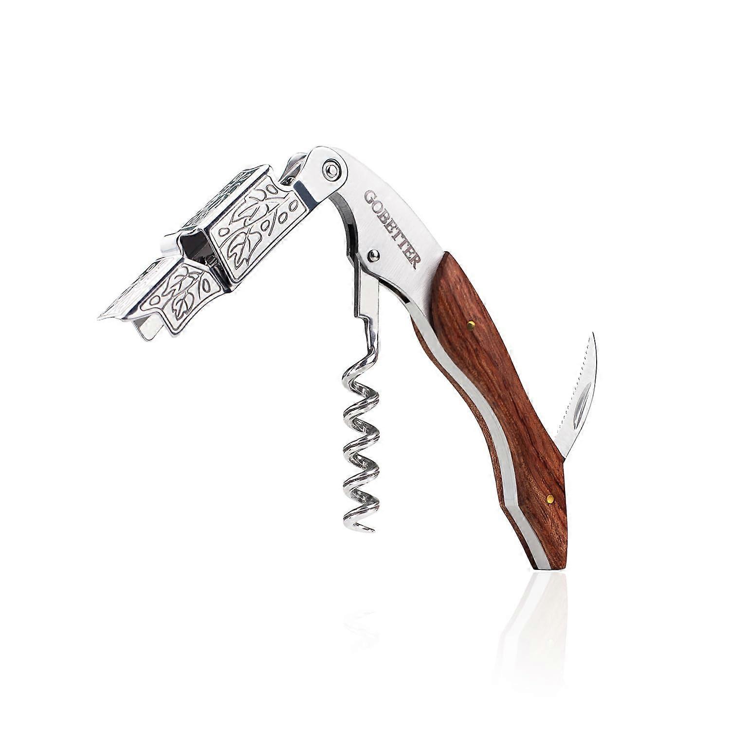 Wine Opener, Professional Rosewood Corkscrew for Wine Bottles, Manual Wine Key for Home Use, Servers, Bartenders