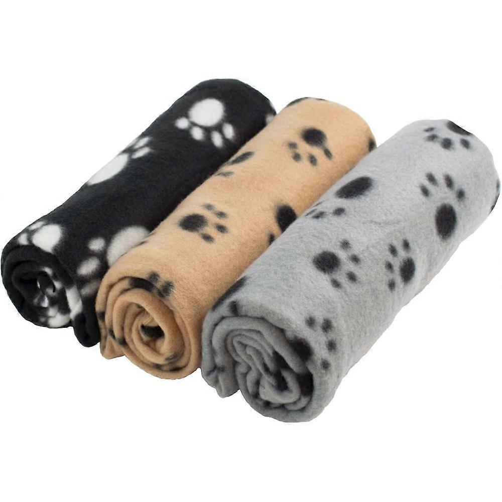 3 x large soft fleece blankets for dog or cat, 70 cm x 60 cm