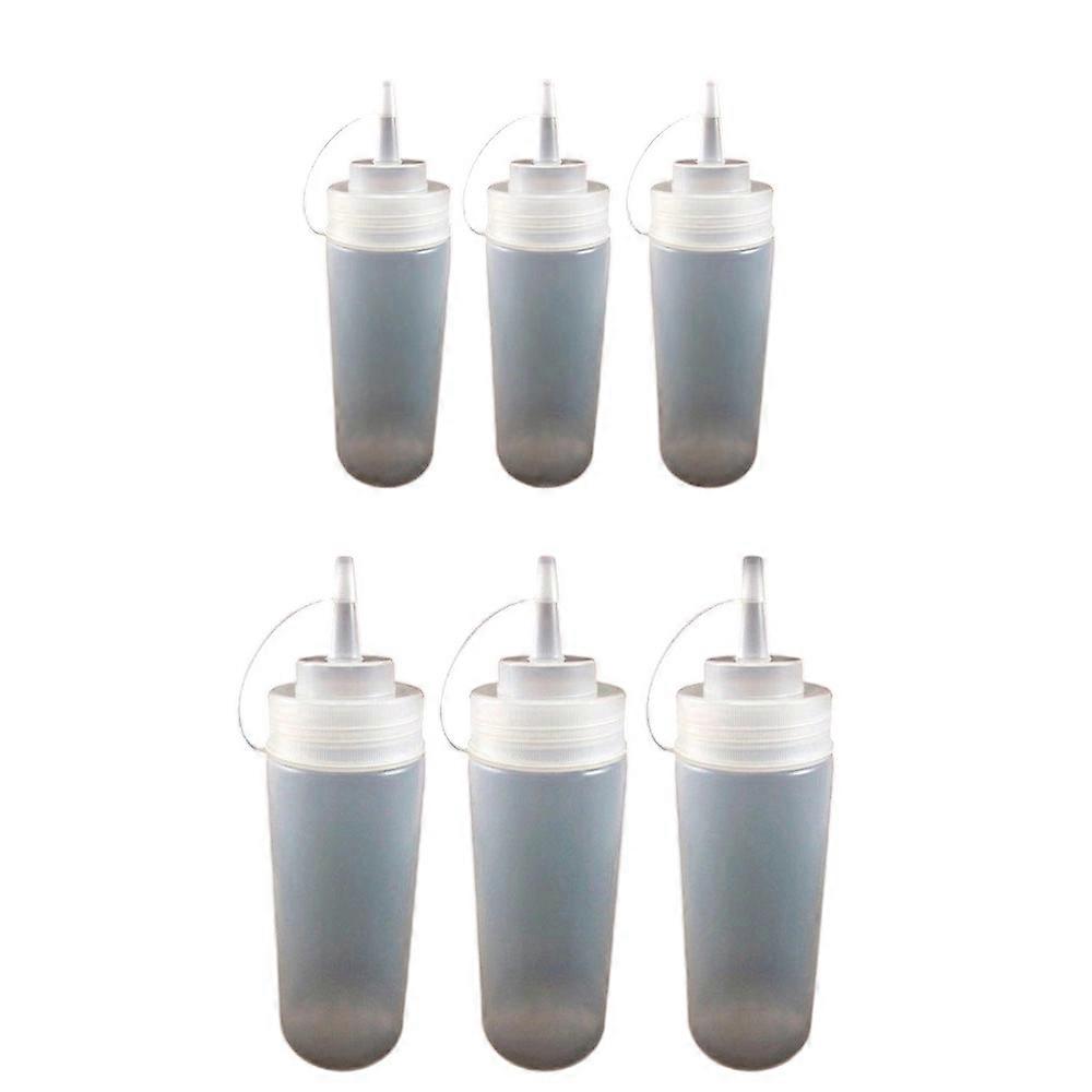 6 Clear Plastic Squeeze Bouteille 12Oz Condiment Ketchup Moutarde Huile Mayo Distributeur