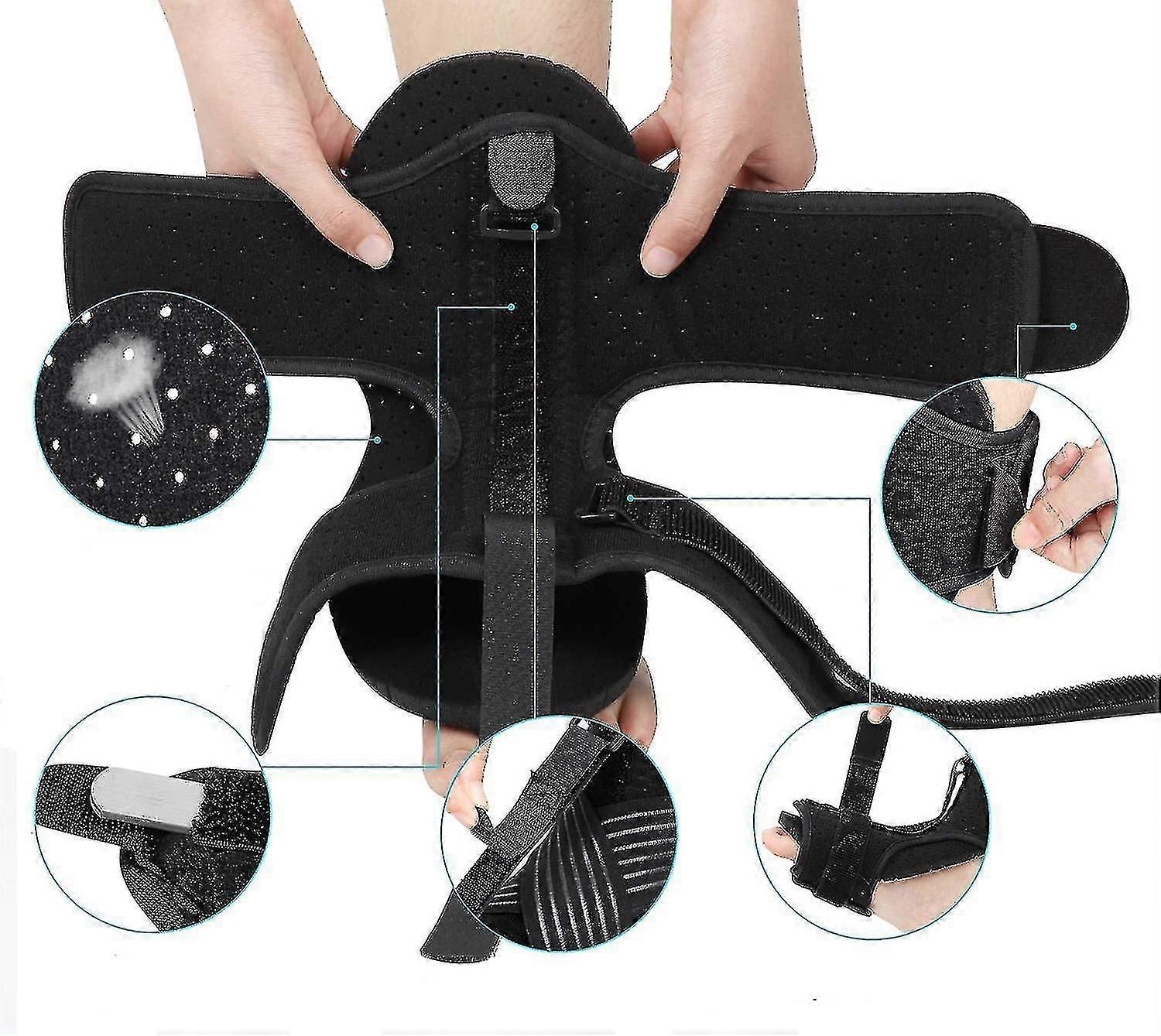 Plantar Fasciitis Night Splint Justerbar Plantar Fasciitis Relief Bracket (sort)