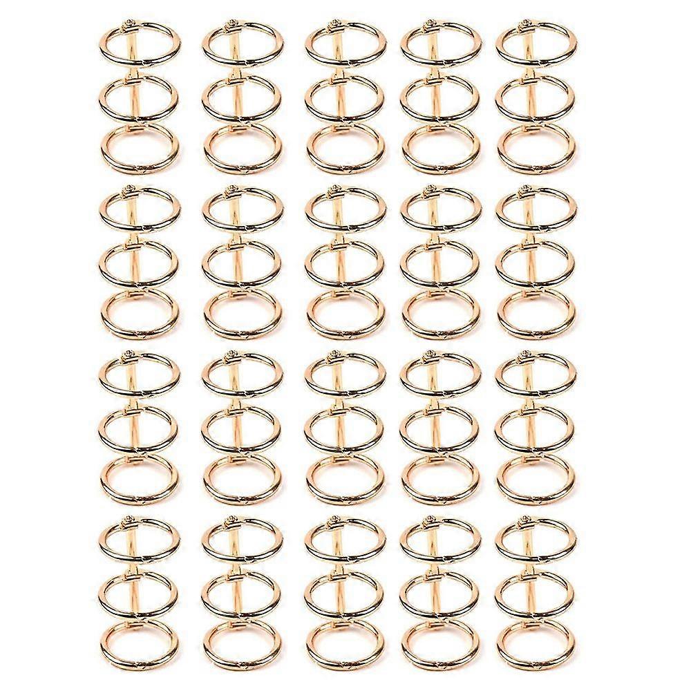 20Pcs 3 Ring Gold Book Rings Leaf Binders Office Book Rings Snap Split Hinged with 20 mm Inner Diameter Gold Book Rings