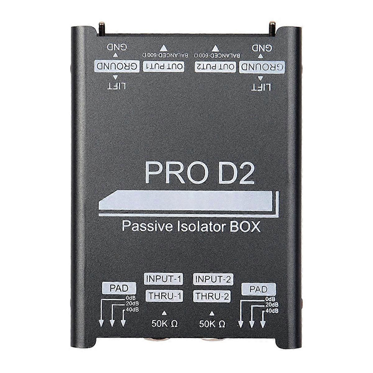 New PRO D2 Dual-Channel 6.5 XLR Mixer Audio Isolator Current Sound Noise Microphone Common Ground Fi