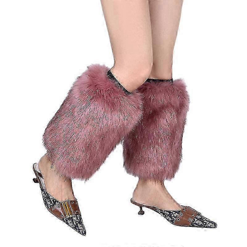 ファジーフェイクファーレッグウォーマーファーヒールロングブーツカフカバー25cm / 35cm / 45cm / 25CM-カラー11