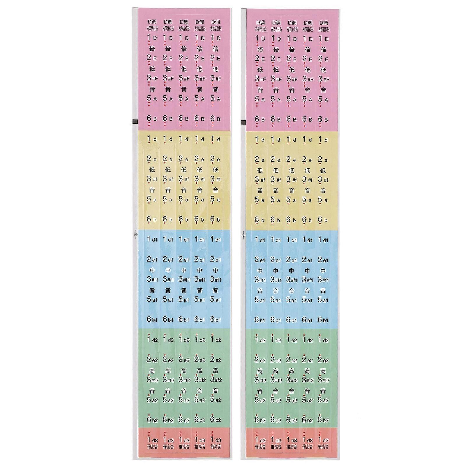 2Pcs Guzheng Scale Stickers Chinese Guzheng Notes Stickers for Beginner Practice
