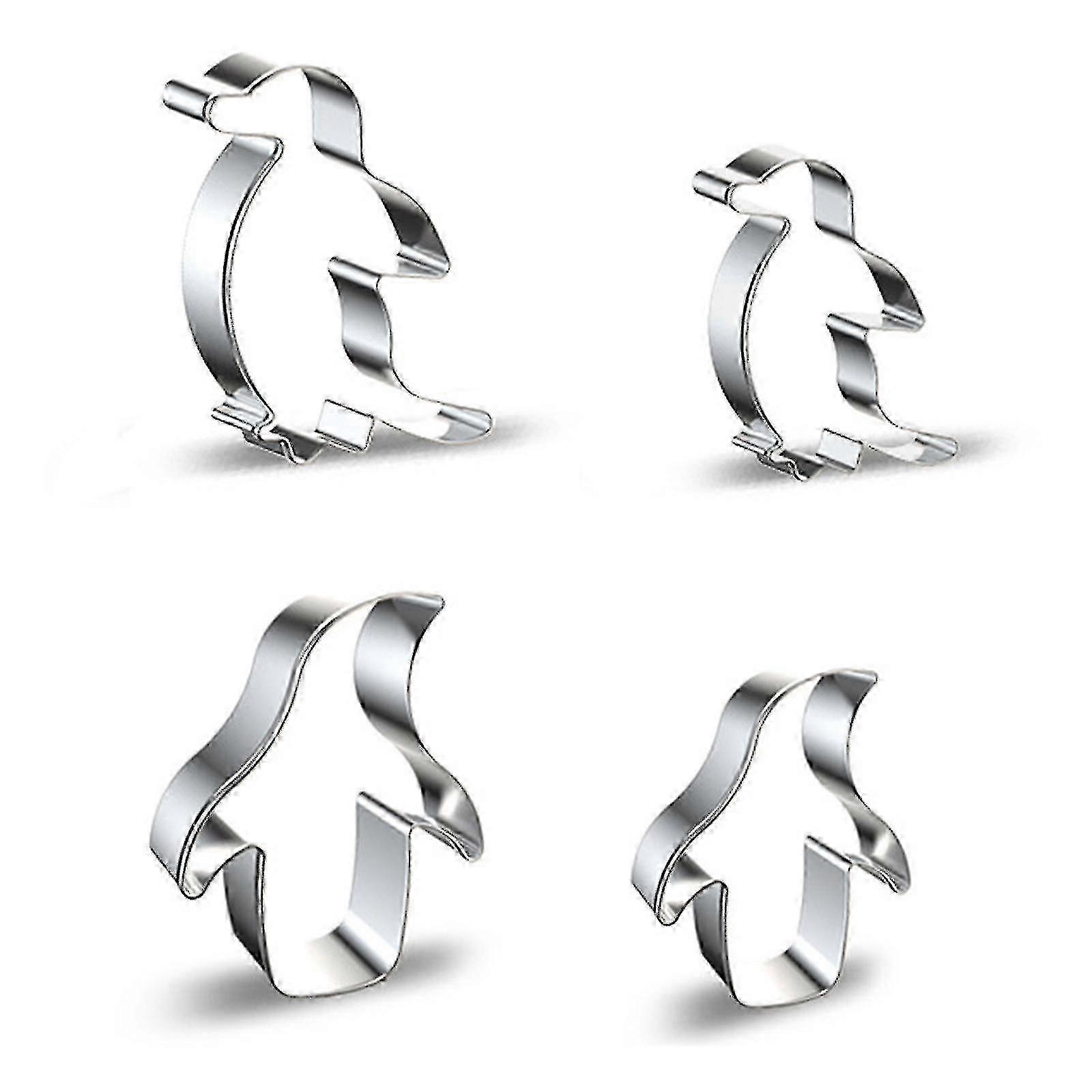 4 stk cookie cutters rustfrit stål materiale pingvin formet bagning gadgets