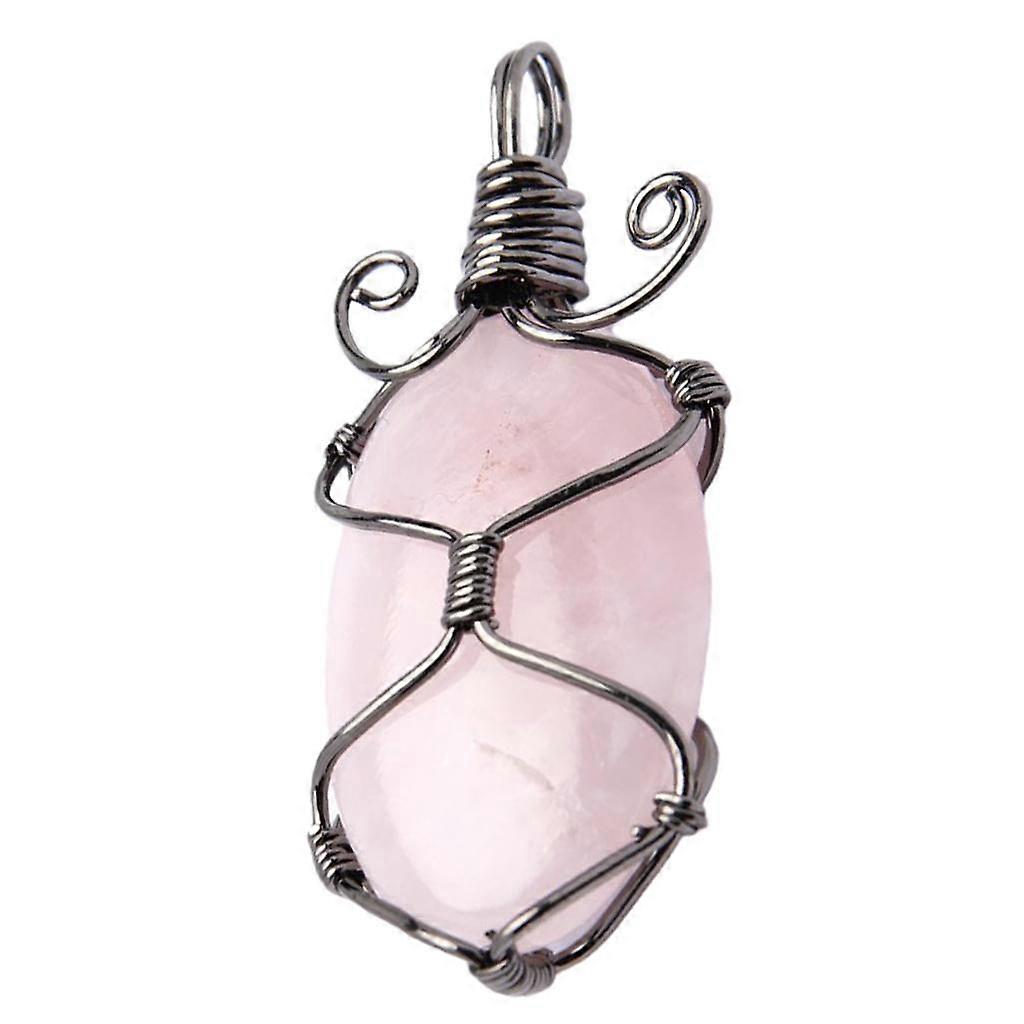 Wire-wrapped Labradorite Pendants Amethyst Quartz Crystal Charms Pendant for