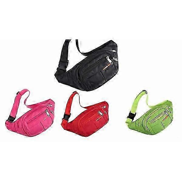 Waist Bag - 3 Compartments Canvas Fabric Three Colors