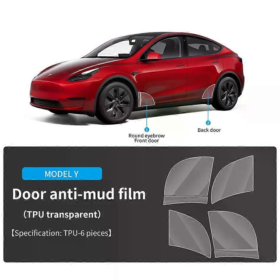 باب السيارة مثلث فيلم واقية ل Tesla Highland3 Model Y TPU شفاف Refit ملصق حماية الجسم واقية